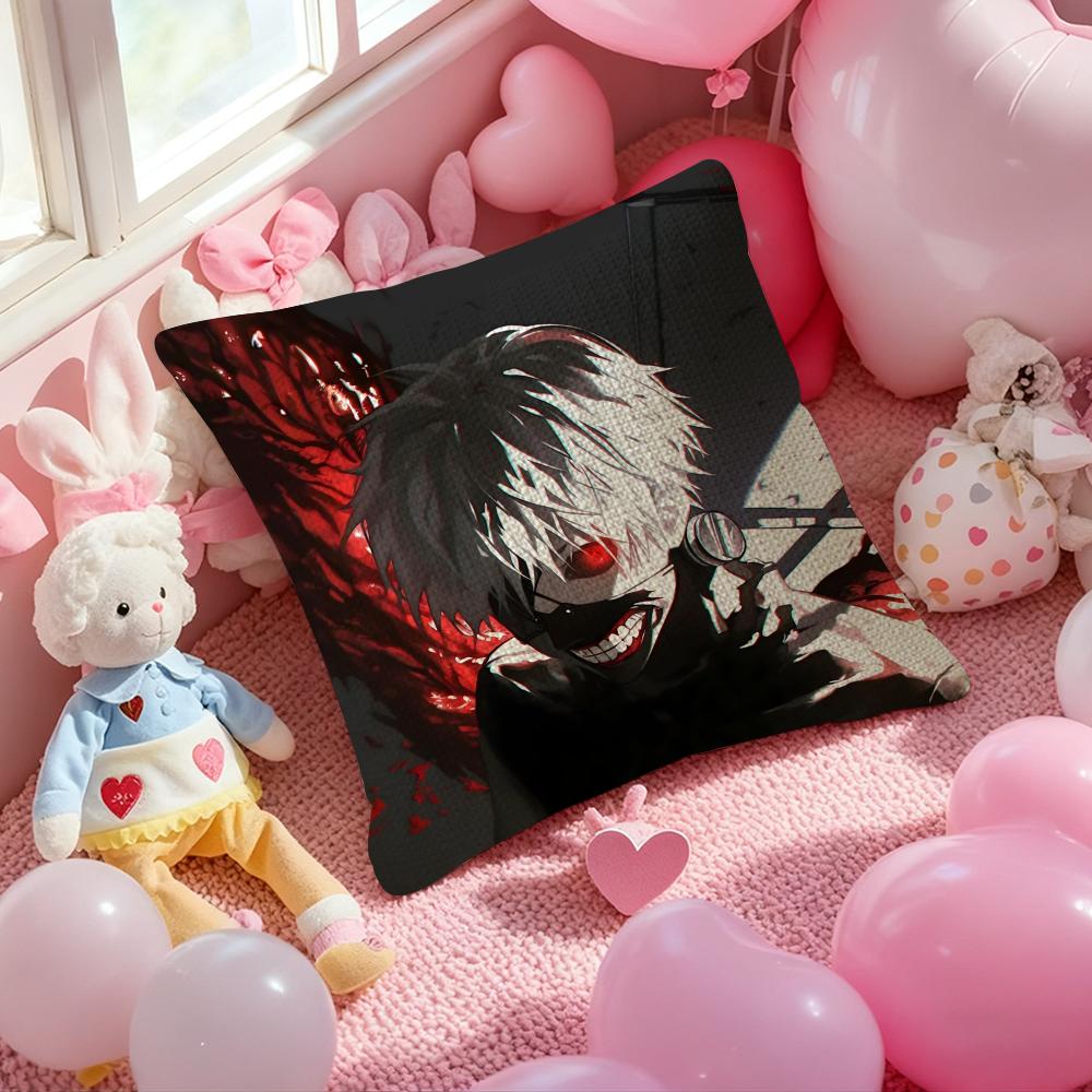 Токио GGhoul KKaneki Ken Наволочка Антипылевой Клещ Наволочка Невидимая Молния Шелковистый Короткий Плюш Чехол на Подушку для Дивана