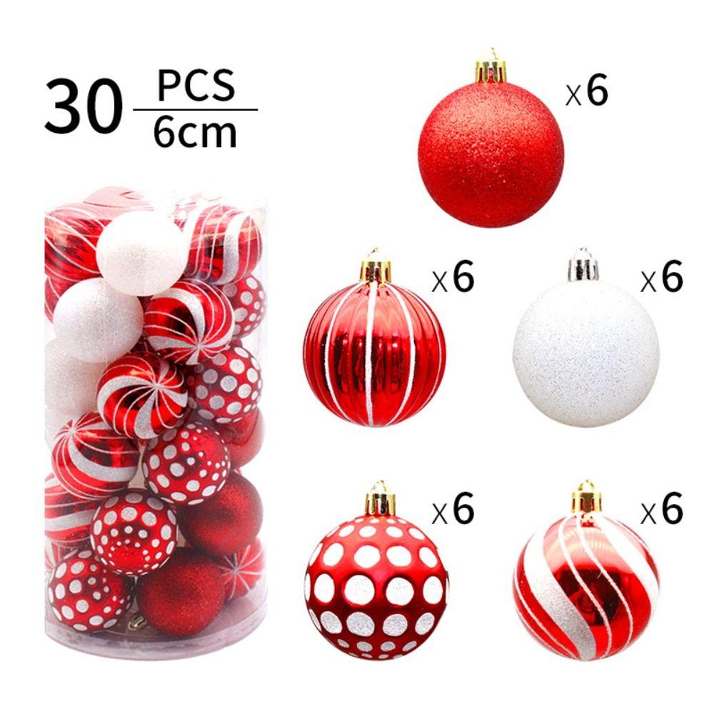 30Pcs/box Electroplated Painted Christmas Balls 6cm Christmas Tree Ornaments Ball  Christmas Party