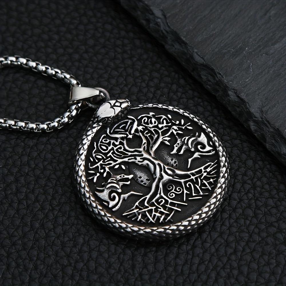 Винтажное мужское ожерелье викингов с волчьим деревом, скандинавская луна, кельтский узел, кулон, протектор, ювелирные изделия, подарочные аксессуары