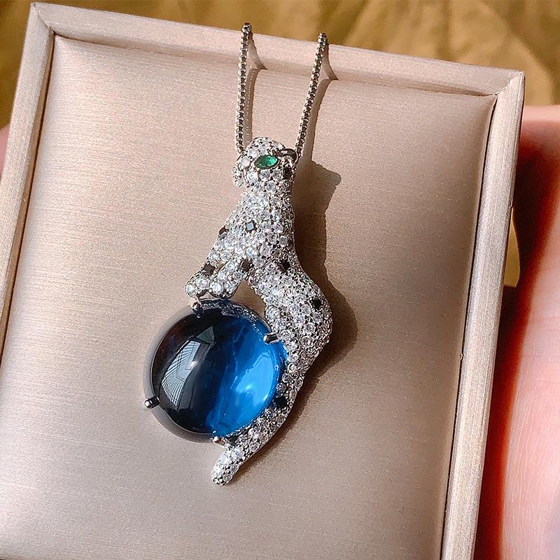 Осенне-зимние украшения Ретро Имитация цвета Сокровище Однотонный Леопард Роскошный Инкрустированный Главный камень 18 * 20