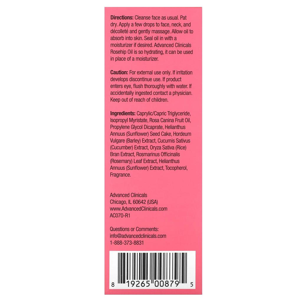 Rosehip Oil, 53Ml(1.8Fl Oz)