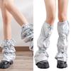 Japanese Women Sweet Girl Leg Warmer Long Socks Harajuku Punk Drawstring Holographic Leg Cover with Adjustable Length