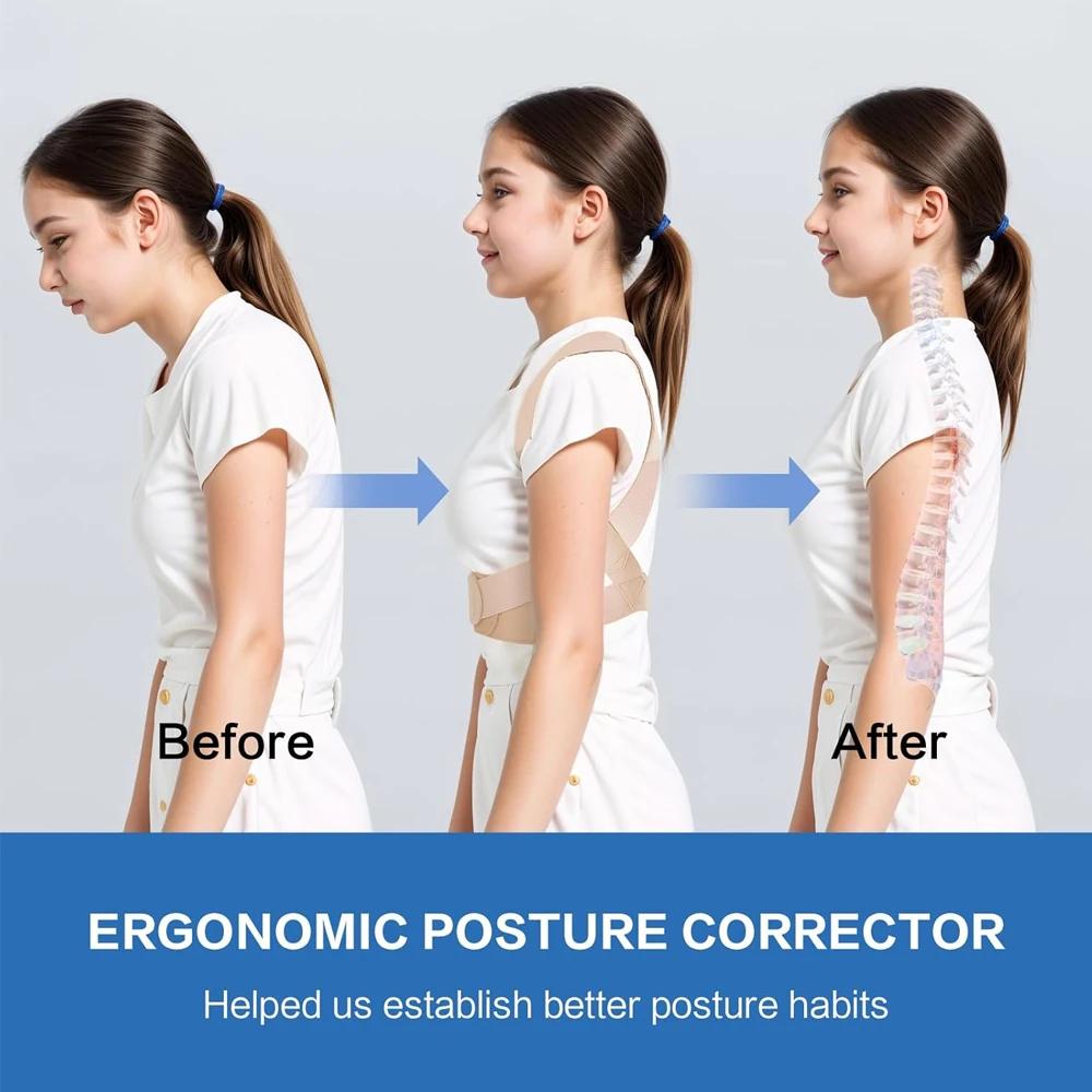 Поясничная поддержка Корректор осанки Ремни для поддержки верхней части спины для исправления сутулости и облегчения боли