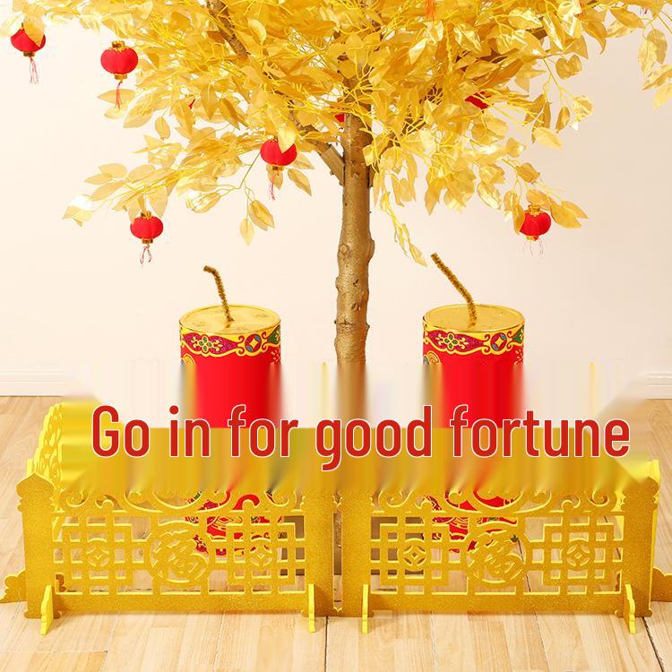 Ancient Style Chinese New Year 2026 Spring Festival Window Display and Mall Decoration with Fence Ornament