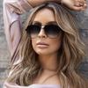 Top Bar Fashion Sunglasses for Women Men Gradient Lens Glasses Metal Frame Aviator Eyewear for Beach Driving, Uv400