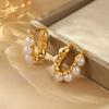 Retro Hong Kong Style Niche Pearl Earrings Style Elegant And Advanced Sense New Ear Buckle Fashion Personalized Earrings