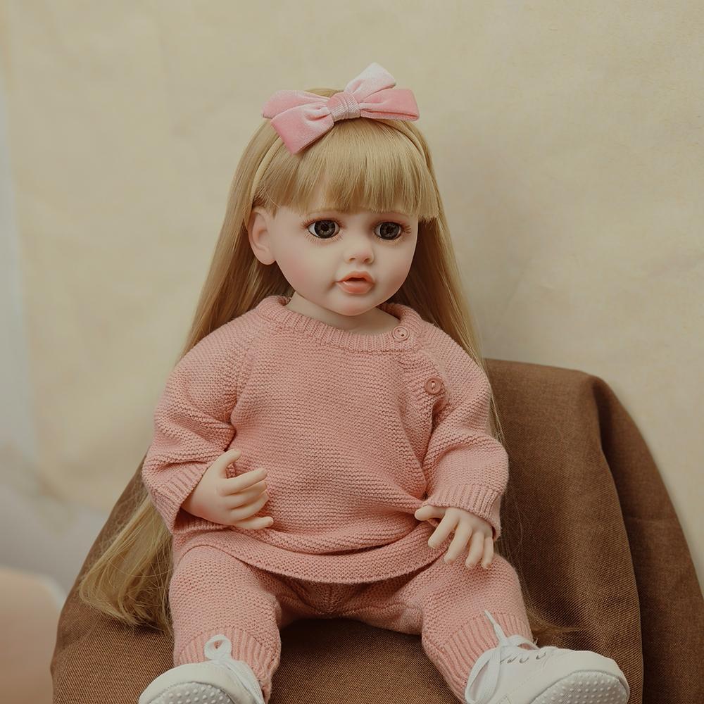 55 см мягкая силиконовая виниловая игрушка для всего тела, кукла Reborn для маленьких девочек, Бетти, реалистичный парик для новорожденного, подарки для детей, игрушки