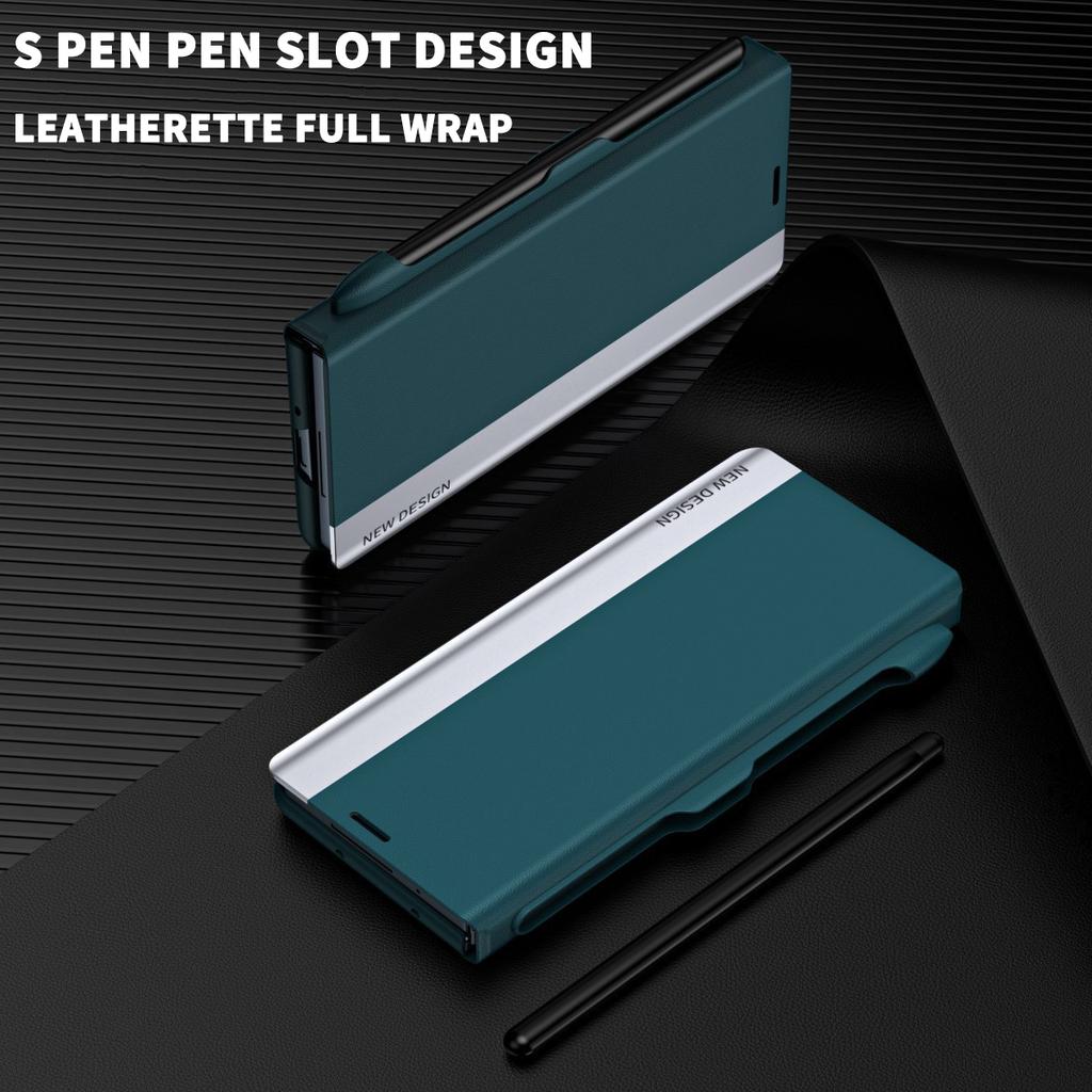 For Samsung Galaxy Z Fold 7 6 5 4 5G Magnetic Flap Leather Holster Pen Slot Case With S PEN Sheath Cover For Z Fold7 Fold6 Fold5