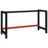 VidaXL Workbench Frames Metal 150x57x79 Cm Black and Red