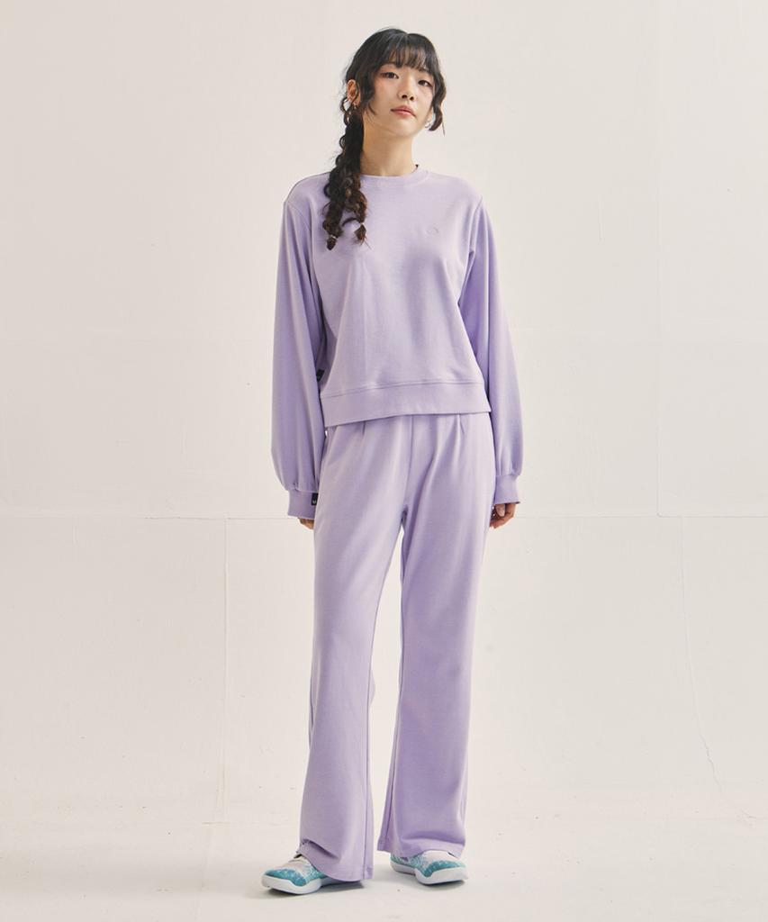 WILLIWAW STUDIO Ww One-Tuck Semi-Wide Sweatpants [Lavender]