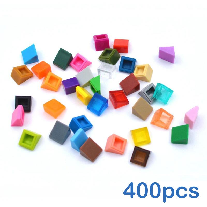 400 шт. Конструктор для поделок Фигурка Гладкие скошенные кубики 1x1 Образовательные творческие игрушки для детей Размер Совместим с 54200