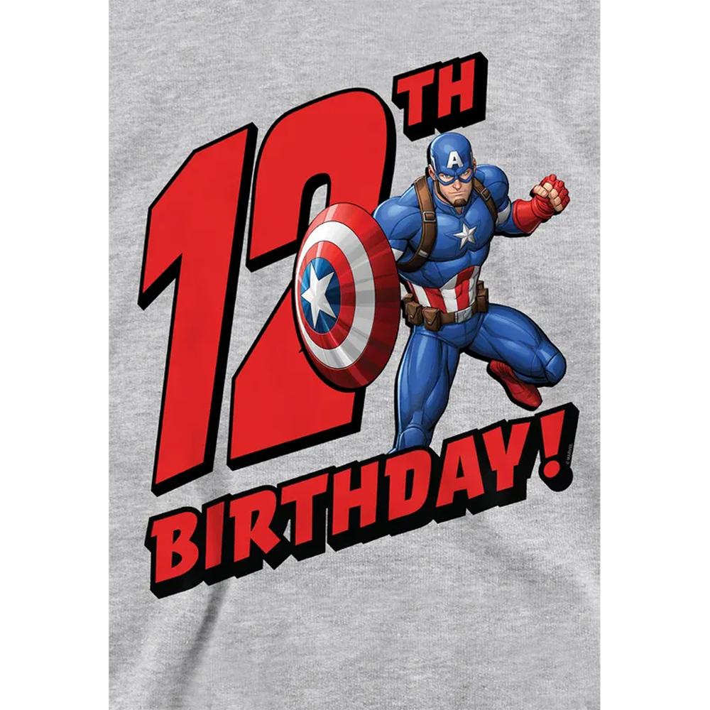 Captain America Childrens/Kids 12th Birthday Heather Pull Over Hoodie