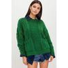 PEYWOW Women's Fashion Casual Solid Color Print Long Sleeve O-Neck Autumn Winter Loose Sweaters