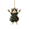 Cartoon Christmas Cat Pendant 2D Cat Hanging Ornaments Creative Xmas Tree Ornaments  Christmas Day