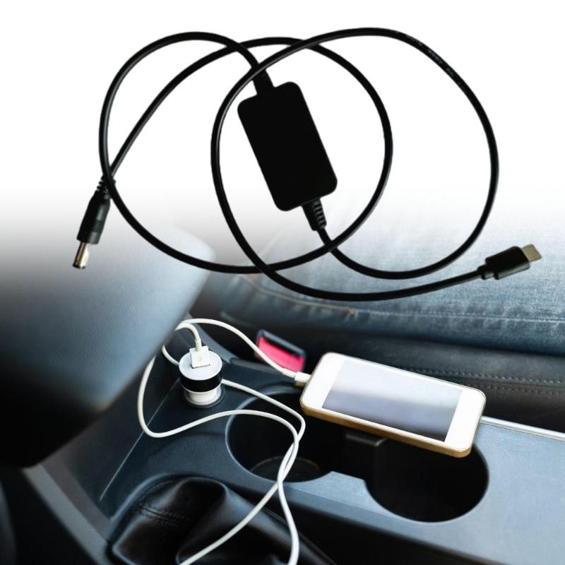 USB C 5V to 24V Step Up Power Cable USB C to 5.5x2.1mm 24V Adapter Converter Power Cord For Electronic Camera