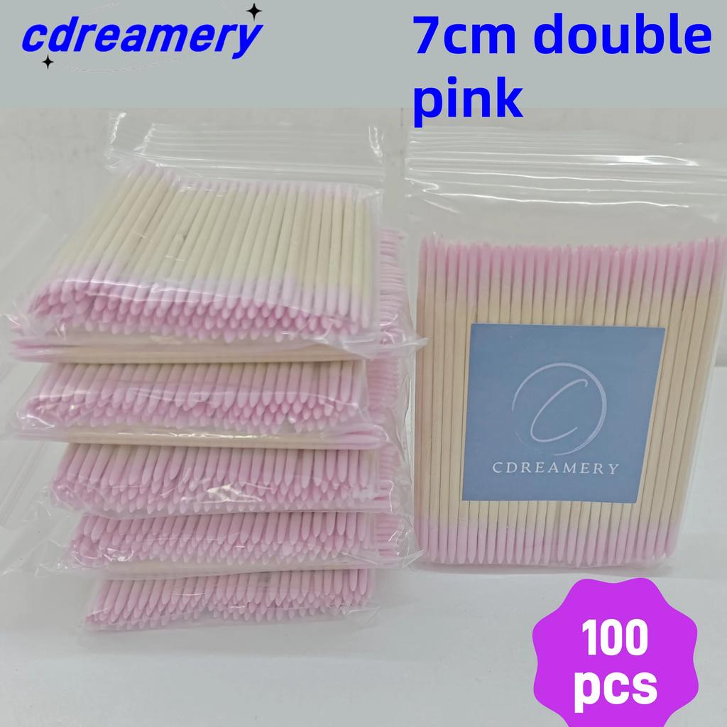 CDY2400pTATTOOBLU Уход за ушами Чистая деревянная ручка с заостренным кончиком Головка из хлопка Перманентная нить для бровей и ресниц Татуировка Красота Удаление макияжа