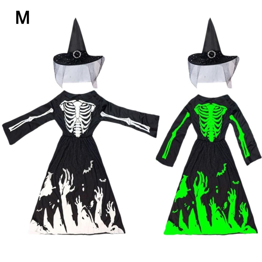 Luminous Cosplay Skeleton Suit Fabric Luminous Kids Dress Grim Reaper Costume Stage Performance