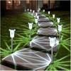 Solar Lights Outdoor Pathway Lights LED Waterproof Acrylic Lamp Head Stainless Steel Stake for Yard Garden Landscape Path Walkway Driveway Patio Lawn