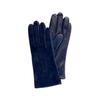 MANI CALDE Suede Leather Gloves For Women_Navy