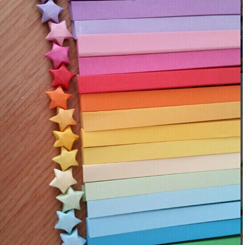 Origami Lucky Star Paper Strips Folding Paper Ribbons Colors