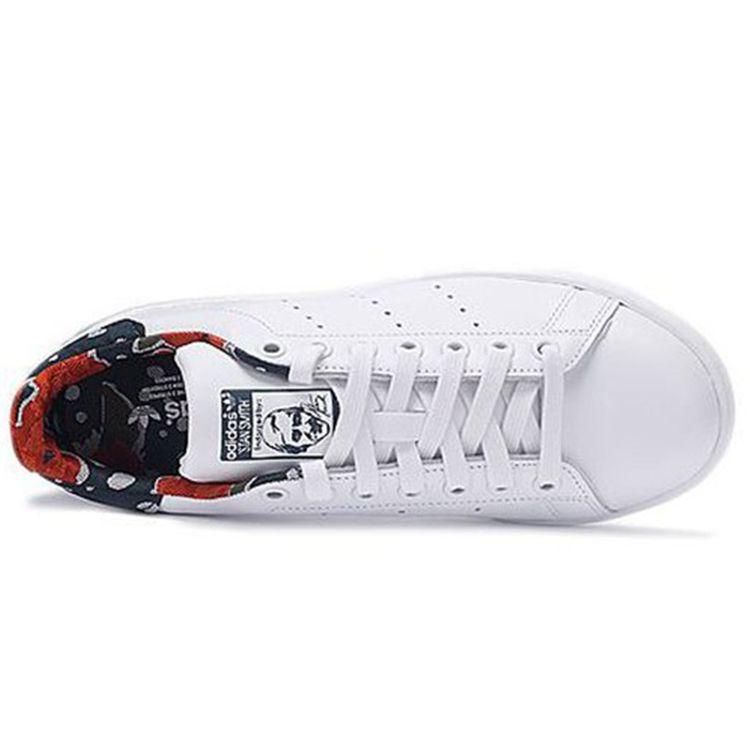 Adidas Stan Smith White Floral Women Sneakers Footwear-White Utility-Green S32252