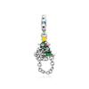 Christmas Charms 925 Silver Santa Claus Snowman Bell Moose Sled Pendant Metal Beads Cute Necklaces DIY Jewelry Gif