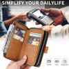 For iPhone 15 Pro Cases 9 Card Slots PU Leather Wallet Zippered Phone Stand Cover