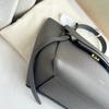 [Pre-Owned] Belt Micro Classic Brand Gold Logo Solid Color Flap Grain Leather Catfish Bag Handheld Shoulder Crossbody Bag Mini - Very Good #1ADQ4K4