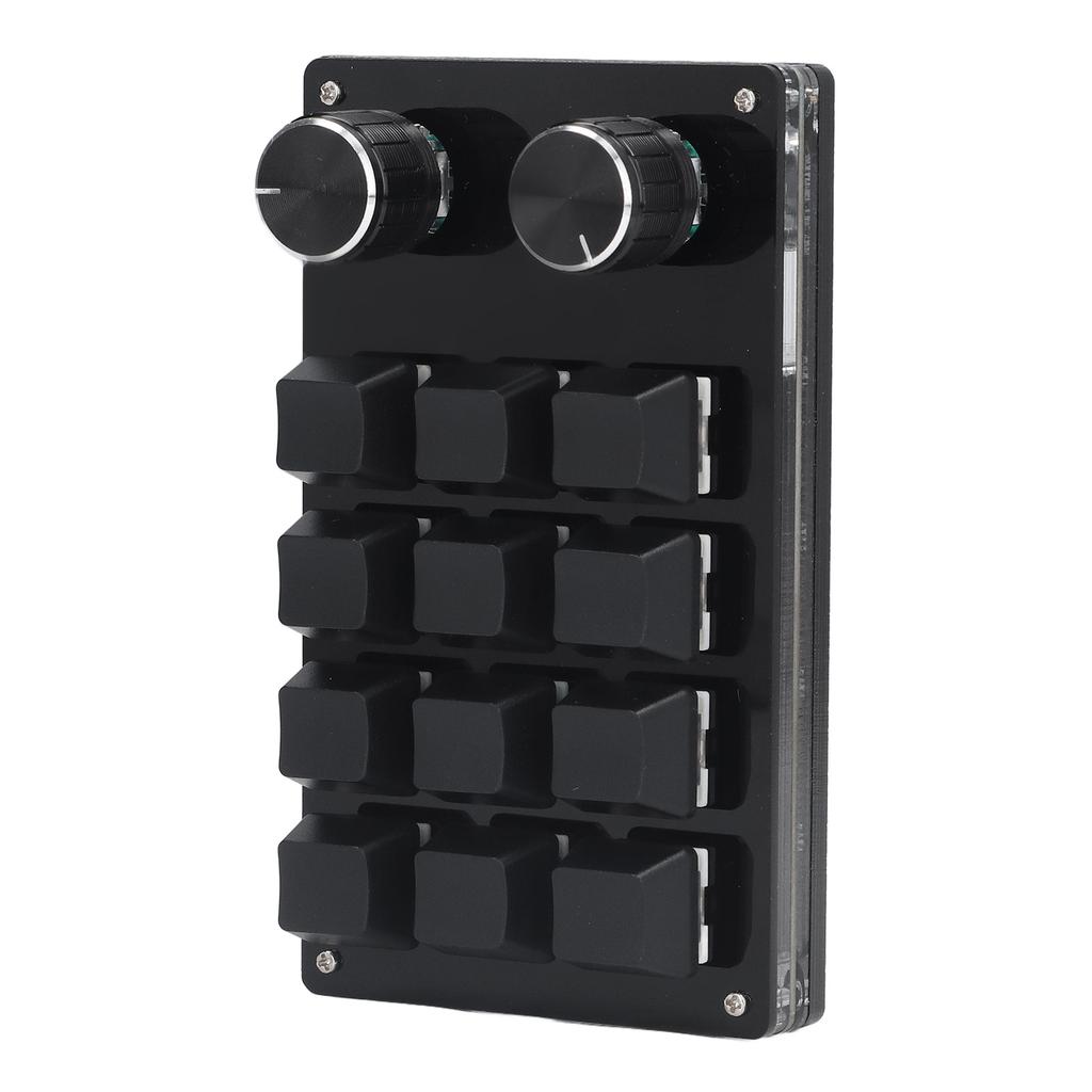 Mechanical Gaming Keypad 12 Keys 2 Knobs Small OSU Gaming Keyboard DIY Programmable Keyboard with USB Cable