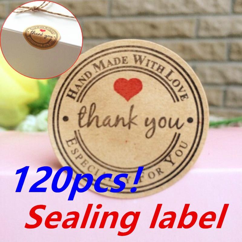 Ретро"Спасибо"Круглая крафт-печать наклейка Для изделий ручной работы Винтаж 10 листов(120pcs)