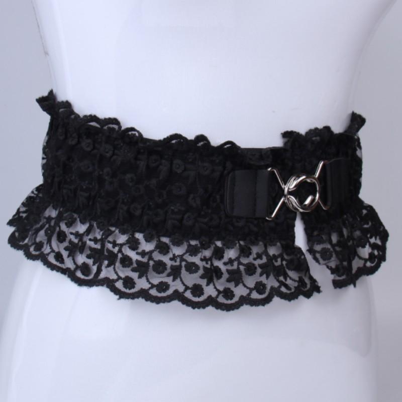 Сладкая эластичная широкая поясная пряжка-печать, женский кружевной эластичный декоративный пояс для юбки