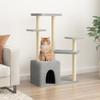 VidaXL Cat Tree with Sisal Scratching Posts Light Grey 107.5 Cm 172071