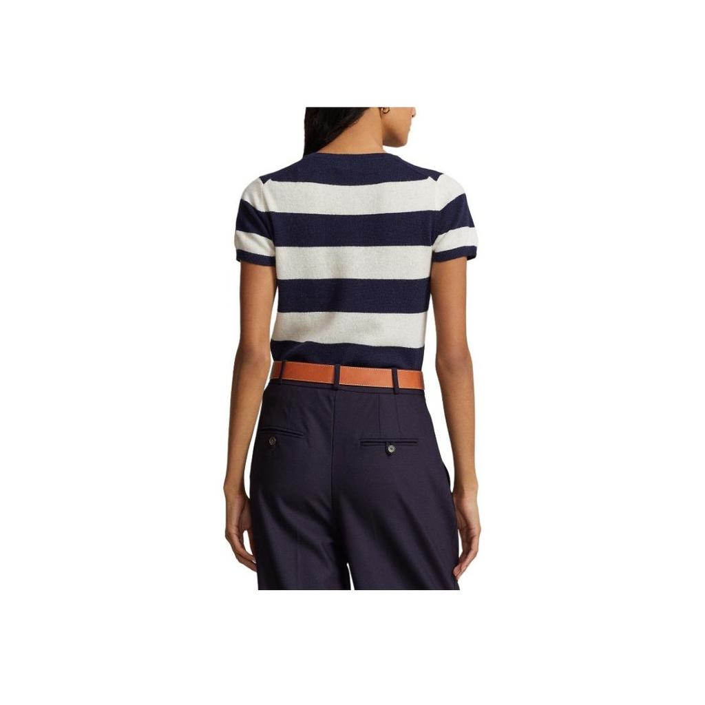 Polo Ralph Lauren SS24 Striped Crew Neck Slim Fit Short Sleeve Knit Top Women Tops Multicolor WMPOSWENC020866-999