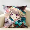 Lynette Genshin Impact Cushion Cover Natural Linen Organic Fabric DoubleSided Printing Room Sofa Decor Pillow Case