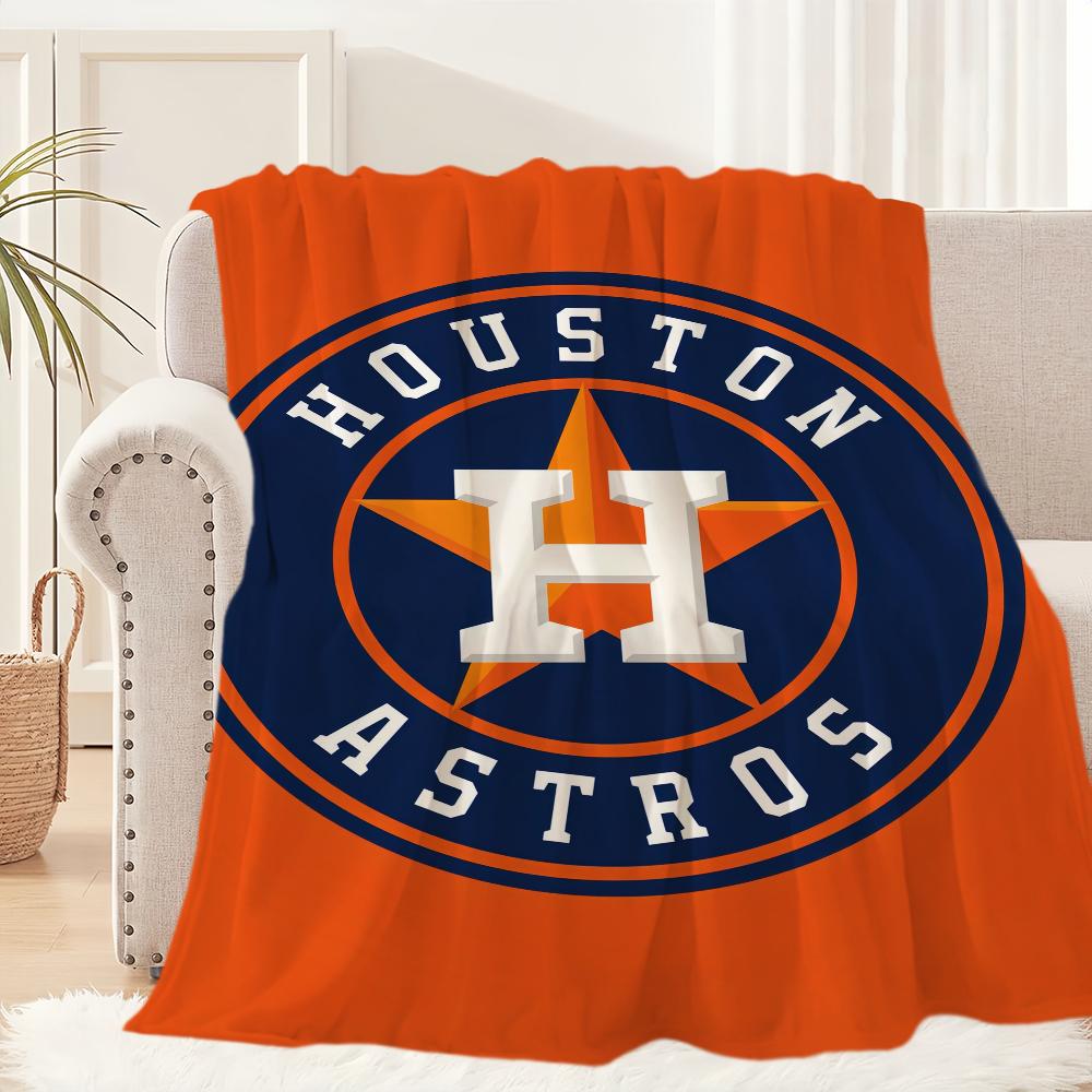 Спортивная команда Бейсбол Плед Плюшевый Диван Коврик для сна A-Astros-ES для Гостиной Теплый Офис Спальня День Рождения Дом Путешествия Детские Подарки