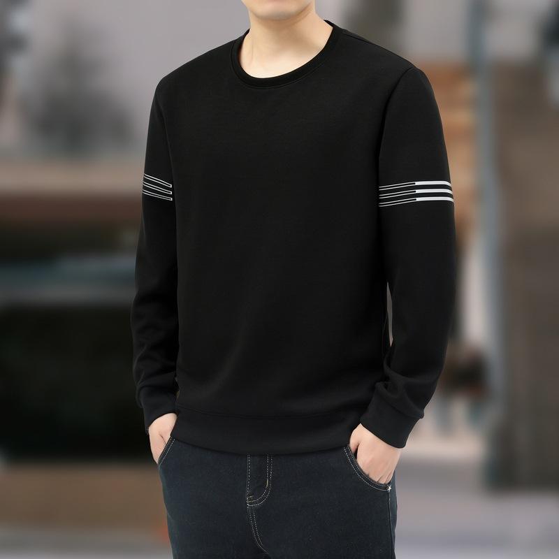 Мужская толстовка с капюшоном больших размеров, хлопковая футболка с длинными рукавами, майка с круглым вырезом, повседневный топ