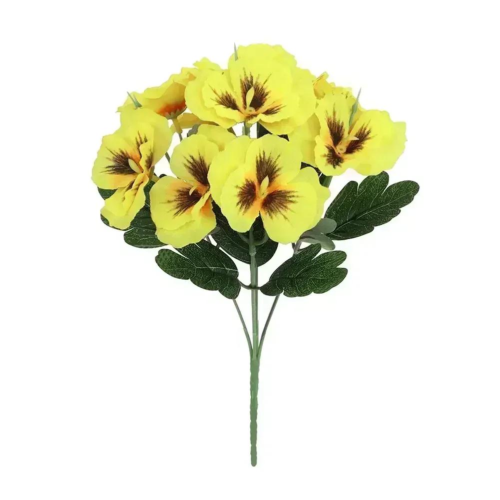 Vibrant UV-Proof Faux Pansy Flowers - 9-Piece Summer Décor Set! Household Supplies Household Merchandises