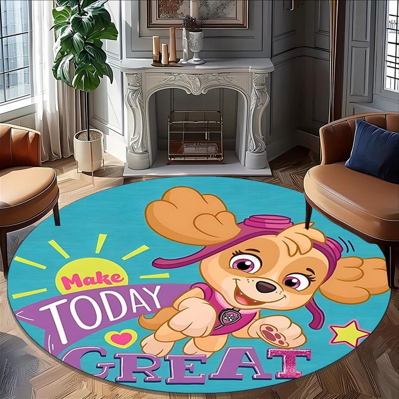 1pc Paw23 Carpet, Round Rug, Comfortable, Suitable for Entryways, Living Rooms, Office, And Bedrooms, Christmas Decoration