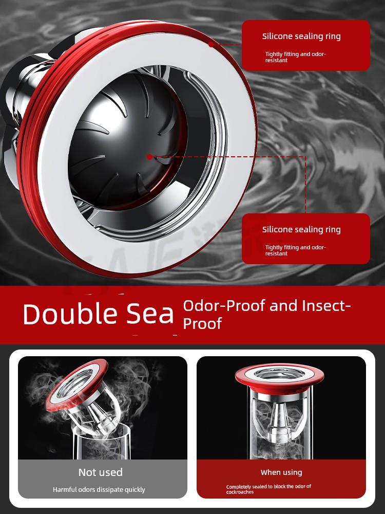 German Yumao All-Copper Magnetic Levitation Anti-Odor Floor Drain Core, Universal for Bathrooms, Anti-Odor and Anti-Insect Device for Drain Pipes