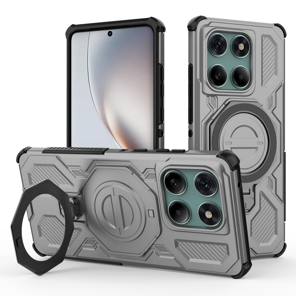 Магнитный чехол для Motorola Edge 60 Fusion 5G, вращающаяся металлическая подставка, задняя крышка телефона из ПК+ТПУ