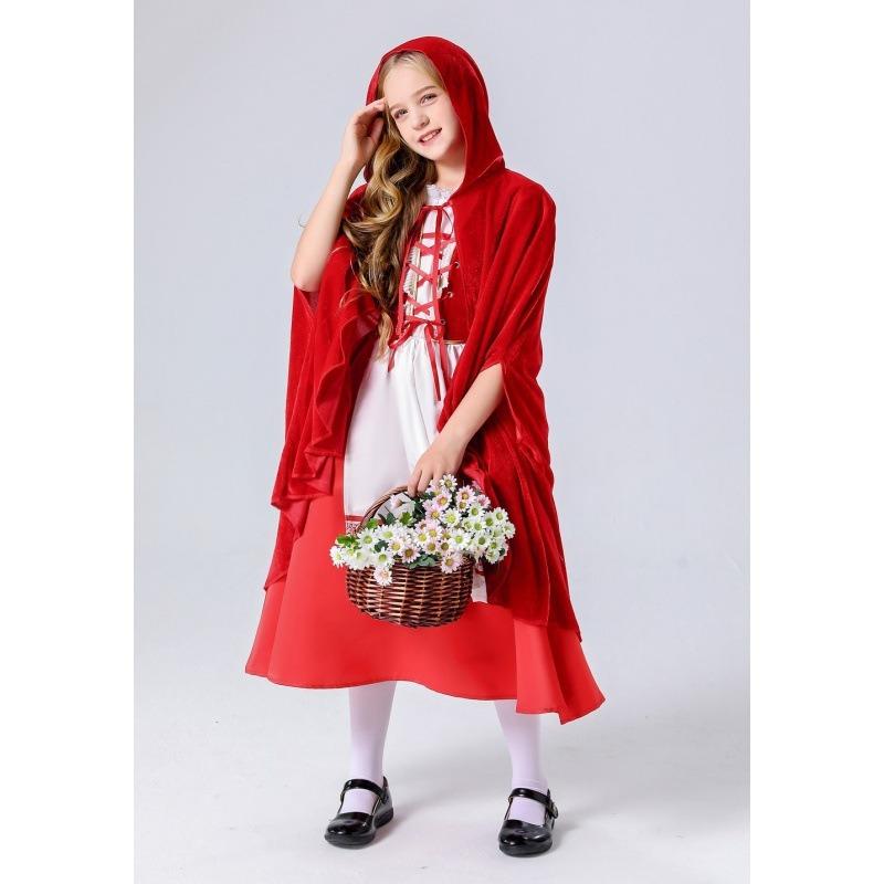 Halloween Children's Clothing Girls Little Red Riding Hood Stage Cloak Witch Cloak Dress