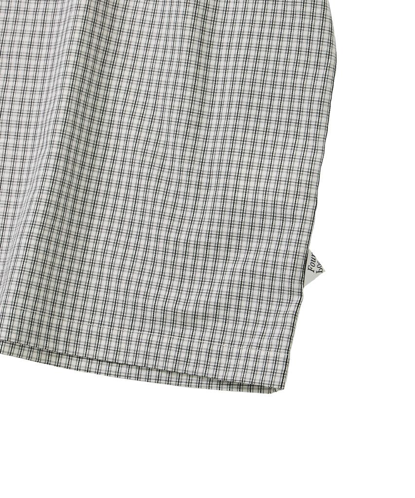 FOUNDPOCKET Рубашка с коротким рукавом в клетку Bidi с карманом Цвет: Слоновая кость
