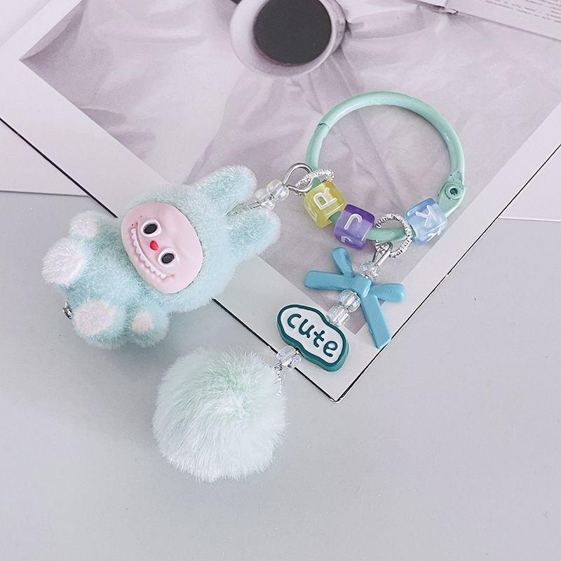 Mini Labubu Furball Backpack Mobile Pendant Cute Keychain Gift