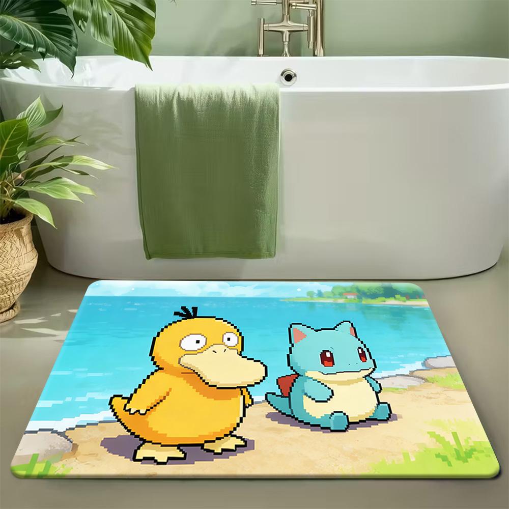 Sprigatito Anime Style Print Doormat Non-Slip Absorbent Floor Mat for Indoor Entrance Home Decor