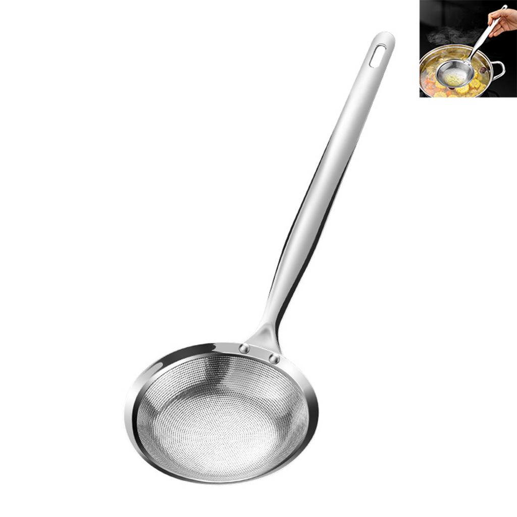 Oil Skimmer Ladle Fine Mesh 316 Stainless Steel Strainer for Removing Foam and Residue Home Kitchen Cooking Tool for Hot Pot Soup Frying
