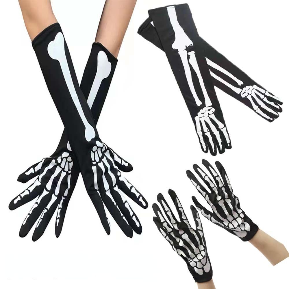 Props Cosplay Accessories White Skeleton Gloves Women Men Gloves Ghost Bone Mittens Halloween Party