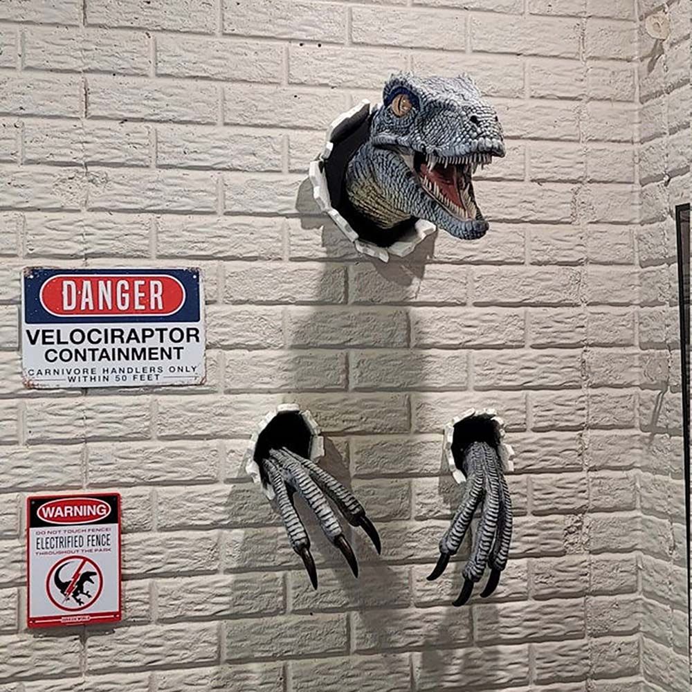Prop Mounted Dinosaur Decor Resin Wall Bursting Dinosaur Wall Art Dinosaur Sculpture Home