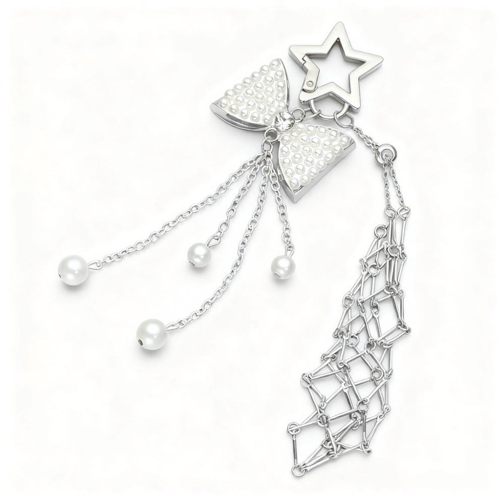 Stainless Steel Metal Net Pocket Lipstick Bag Keychain Silver Color Interchangeable Lip Balm Bag Key Chain Gold Color Y2K