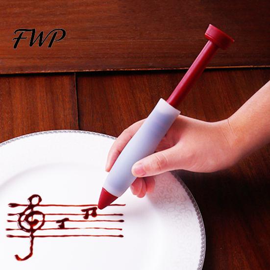 Thick Wall Condiment Pen Baking Decoration Thickened Silicone Piping Reusable Chocolate Easy Clean Sauce Holder Jam Dressing for And Salad Food