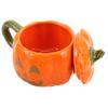 Halloween Pumpkin Mug Ceramic with Lid Cute Pumpkin Drinkware Fall Coffee Cup Trick Or Treat Kitchen Decor Cappuccino Mug